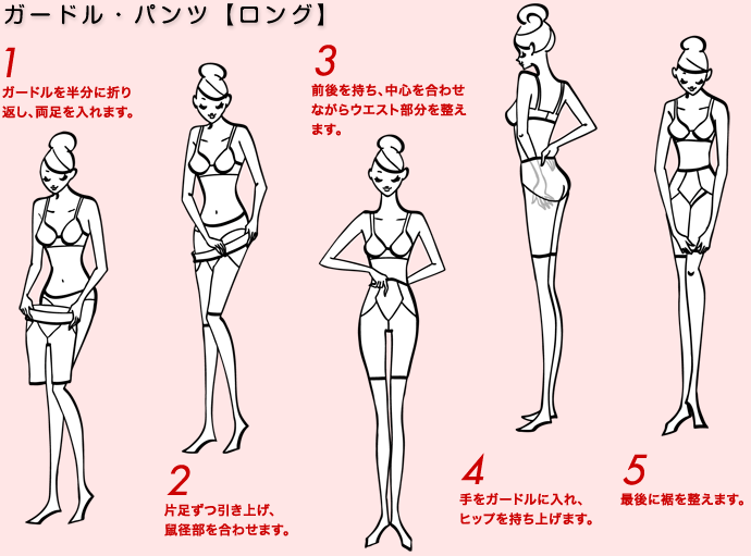 ロングガードル着用方法 図解