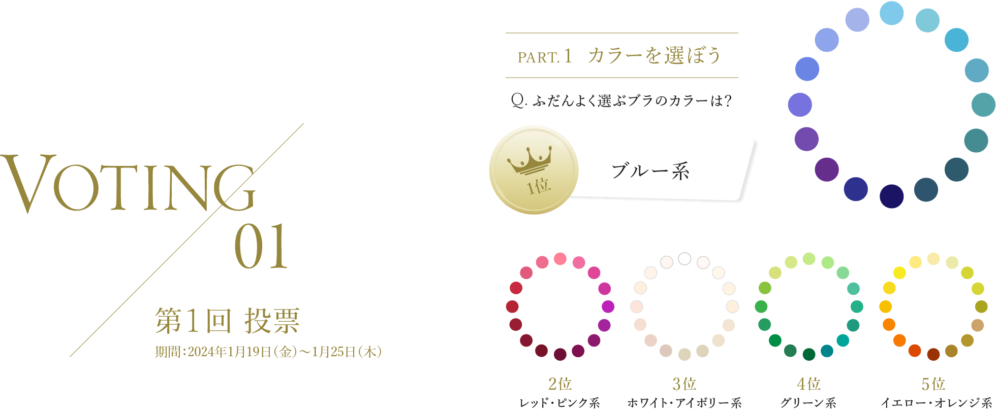 第1回投票 PART.1カラーを選ぼう 1位ブルー系