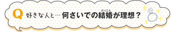 何さいでの結婚が理想？