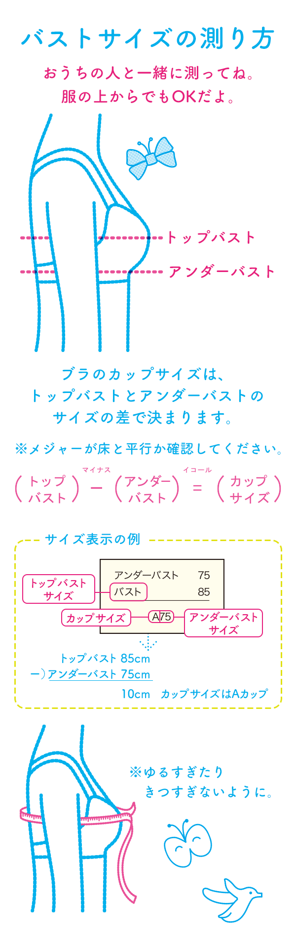小 中学生の下着 サイズ表 ワコール ジュニア ワコール
