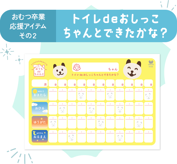 おむつ卒業応援アイテムその2 トイレdeおしっこちゃんとできたかな?