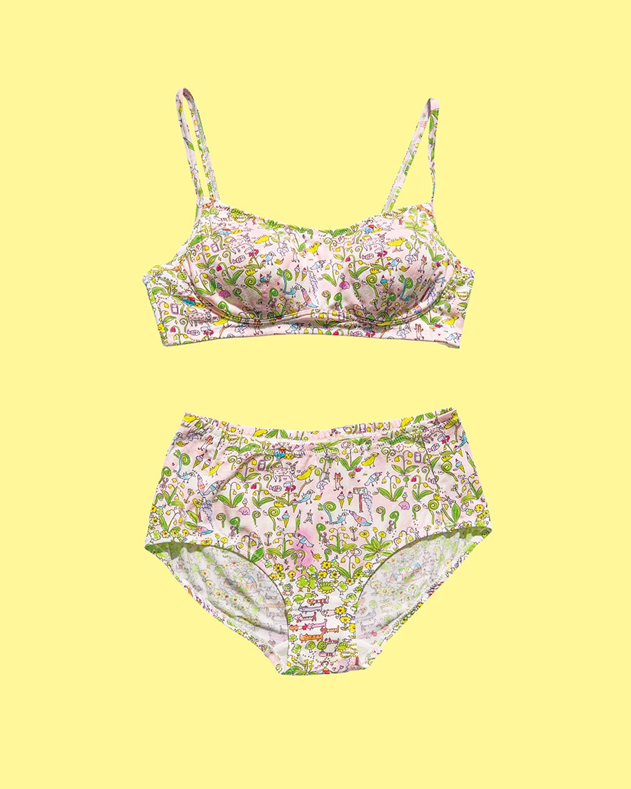 ノンワイヤーブラ（パッド付）UBX411、ショーツ UPX411